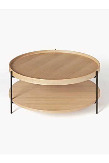 Eriza Home 1001 Yuvarlak Modern Orta Sehpa, Naturel