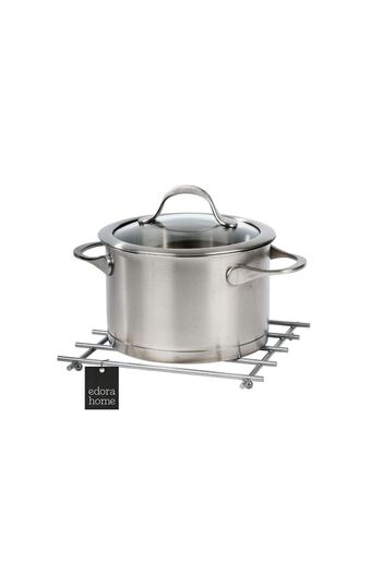 Edora Home Silver Straight Bar Fireproof Trivet, Counter Top Base - Metal Stainless
