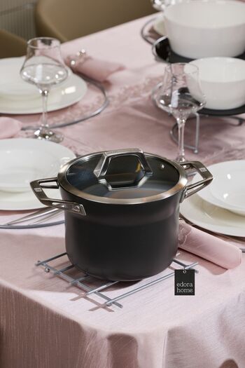 Edora Home Silver Straight Bar Fireproof Trivet, Counter Top Base - Metal Stainless