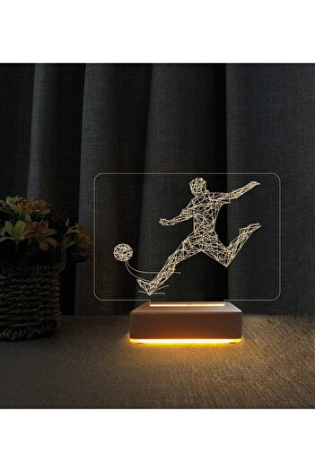 Vipyol 3d Futbolcu Tasarımlı 3d Led Masa Lambası Doğum Günü Hediyesi Lamba