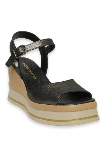 Mammamia D24Ys-1495Z Wedge Heeled Metallic Women's Sandals