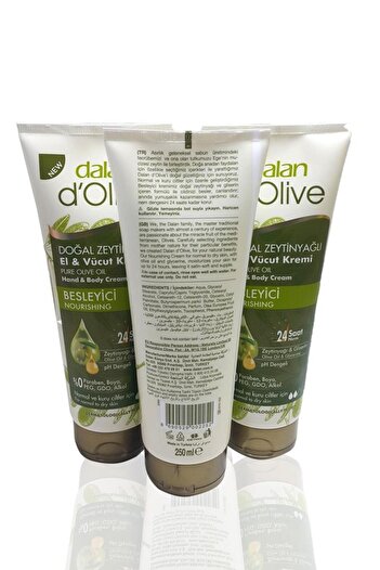 Dalan Dolive El Ve Vücut Kremi 250 ml 3 Adet