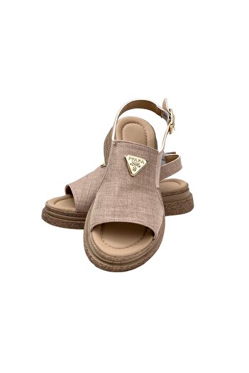 bescobel Women's Rada Mink Linen Ankle Strap Sandals 4 Cm sn100