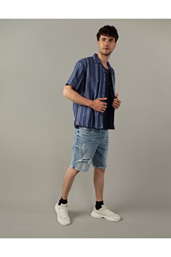 AMERICAN EAGLE Blue Men's Shirt U-2154-6186