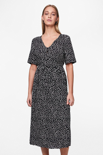 PIECES PCTALA SS STRING TIE MIDI DRESS NOOS BC