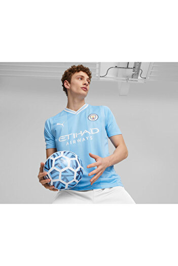 Puma Mcfc Home Jersey Erkek Futbol Manchester City Forması 77043801 Mavi
