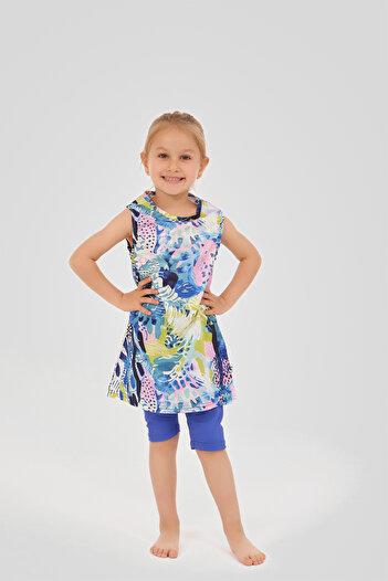 ALFASA Lena Patterned Zero Sleeve Children's Swimsuit
