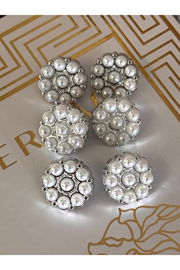 ODDA TASARIM ATÖLYESİ Pearl flower Model Design 6-Piece Button Set