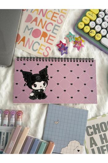 Planet Butik Sanrio Kuromi Y2k Kpop - Planificator săptămânal cu design Kawaii Bloc de note Cadou Lista de activități