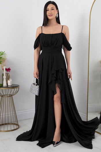 PULLIMM Frilly Strappy Chiffon Dress with Skirt 1380