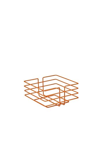 Edora Home Orange Oval Square Bread Basket Stylish, Bread Bowl Wicker Knitted Macrame - Multi-Purpose Metal Stainless
