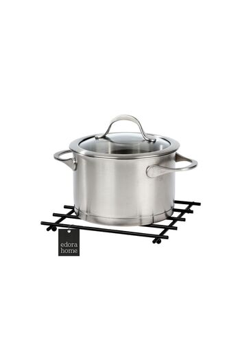 Edora Home Black Flat Bar Fireproof Trivet, Counter Top Base - Metal Stainless