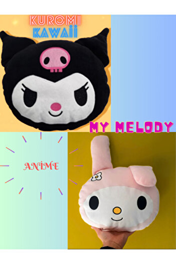 Kollektif Kuromi Kawaii My Melody Hello Kitty Cinnamoroll Peluş Yastık Anime Sanrio Hediye Çocuk ve Genç için