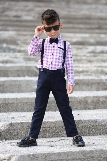 Terry Boy's Oxford Shirt with Bow Tie 4-8 YEARS