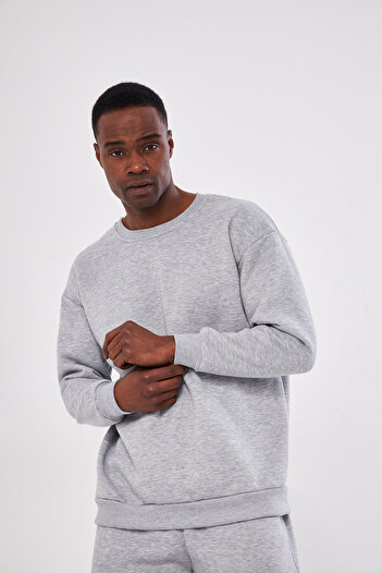 pandy Чоловічий 3-нитковий велосипедний комір Oversize Sweatshirt