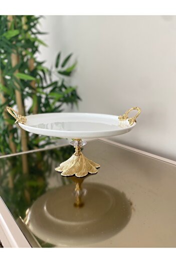 Sillage Home Luxury Presentation Plate with Handle and Stand 26 cm, Cake Cake Presentation