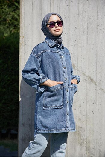 ENZİM JEANS Jachetă de blugi oversize pentru femei