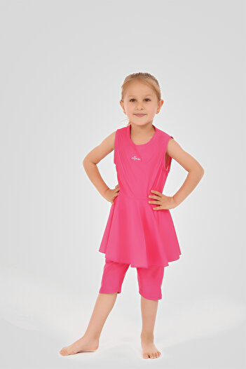 ALFASA Zero Sleeve Children's Swimsuit with Flounce Skirt
