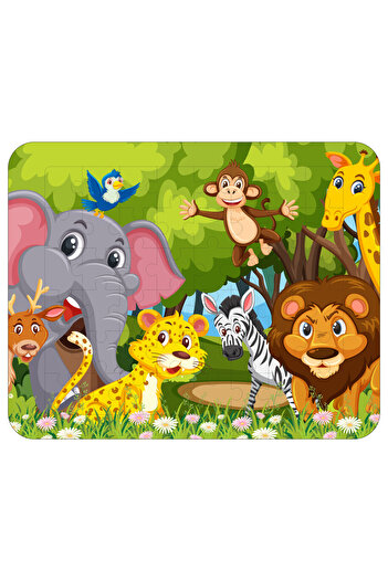 gift plus 48 Parça Ahşap Eğitici Yapboz Puzzle Seti (SET 6)
