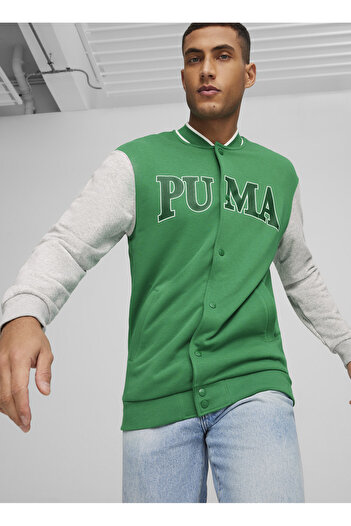 Puma 67897186 Зелена чоловіча куртка SQUAD Track Jacket - капюшон, комір, прямий крій, світло-зелена