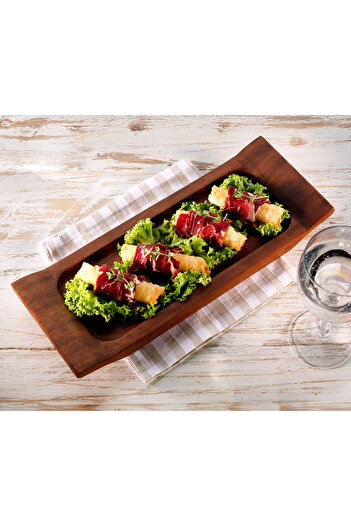 Lava Cast Wood Serving Tray, Iroko WoodSize 18x40cm