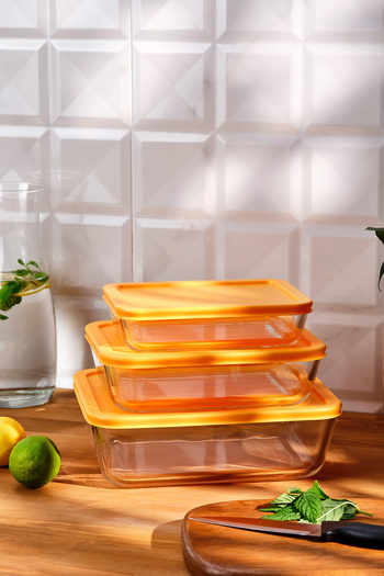 Emsan Daisy 3-piece Borosilicate Storage Set