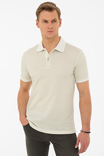 Pierre Cardin Μπλουζάκι Polo Neck Beige Slim Fit