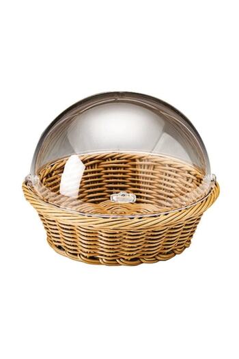 Zicco Wicker Polycarbonate Rolltop Fan with Lid Bread Fruit Storage Basket