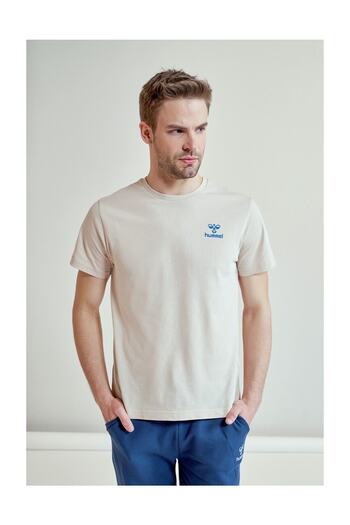 hummel Kevins - Bej Erkek Kısa Kollu T-Shirt