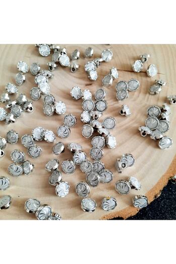 canan dizayn 12mm Nickel Fan Metallized Button - 20 Pcs