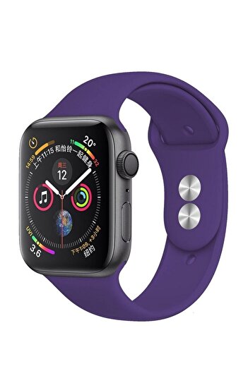 Robotekno Apple Watch Silicone Cord Strap Series 7 - 6 - Se - 5 - 4 - 3 - 2 - 1 38mm 40mm 41mm - Purple