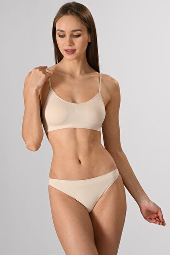 Miss Fit Thin Strap 11003 Bustier with Skin Pads Knitted Seamless Basic Women's Bustier