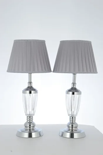 AbajurAksesuar Jasmin 2 Pieces Silver Lampshade