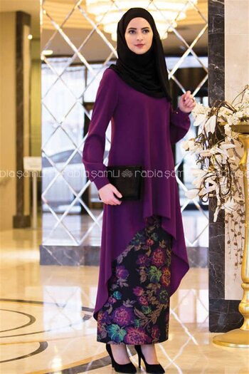 Rabia Şamlı Gülru Tapestry Skirt Fusya