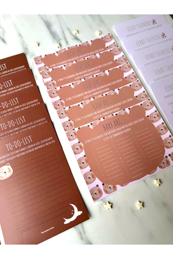 The Istanbul Event Set of 15 Baby Shower Game Question Cards - To Do List - Price Forecast - Baby ABC