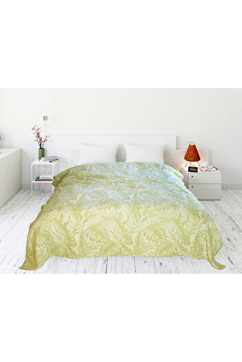 Lucy and Home 100% Cotton Leaf Patterned Double Pique, Bedspread 220x240cm
