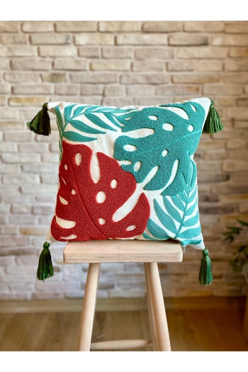 SWITA Punch Embroidered Single Decorative Special Design Throw Pillow Cover (panch)