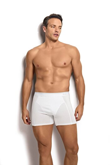 Jiber Ανδρικό λευκό βαμβακερό Lycra 3 τεμαχίων Boxer 267