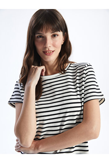 LC Waikiki Crew Neck Striped Short Sleeve Women's Tunic