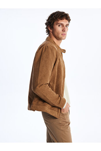 LC Waikiki Ανδρικό παλτό Stand Collar Standard Mold Suede