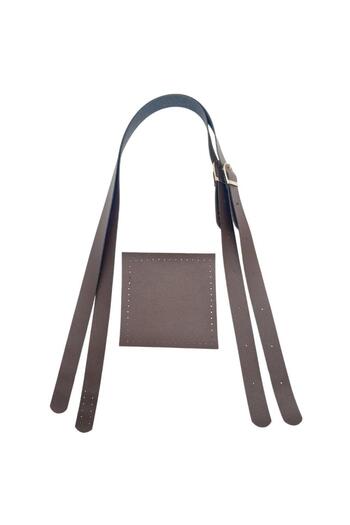 angel çanta aksesuar Αξεσουάρ Angel Bag Σετ τσάντας με ρυθμιζόμενη διπλή λαβή με τσέπη από συνθετικό δέρμα Σκούρο καφέ ανοιχτόχρωμο χρυσό