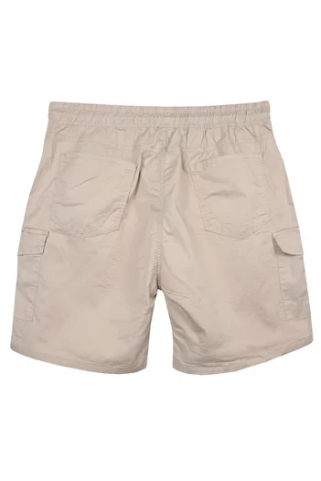marufshop Men's Large Size 100-156 Gabardine Shorts with Cargo Pockets, Suitable for Weight Between Stone