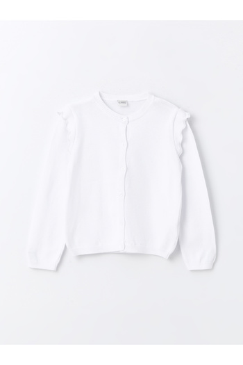 LC Waikiki Girl's Knitwear Cardigan - Crew Neck, Long Sleeve