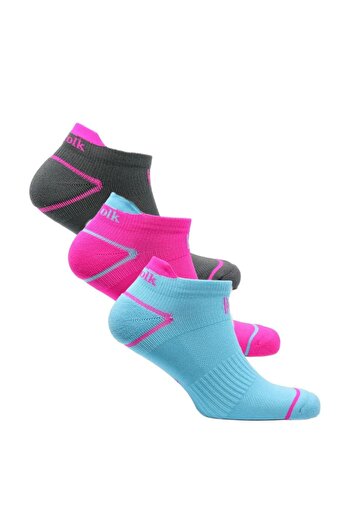 NORFOLK Blue Fuchsia Anthracite Caretta Triple Pack Οικολογικές κάλτσες για τρέξιμο
