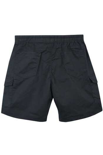 marufshop Men's Plus Size Gabardine Shorts with Cargo Pockets Suitable for Weight Between 100-156 Black