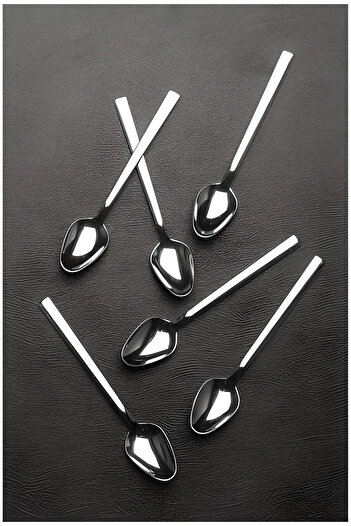 Yüsra Home 30 Pieces Spoon Fork Set for Daily Use - Flat Bar Model, Stainless Steel Fortune Dowry