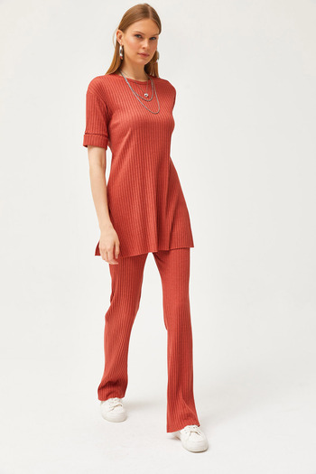Olalook Women's Tile Short Sleeve Lower Top Lycra Suit TKM-19000191