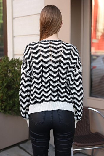 ALCHON V-Neck Long Sleeve Openwork Stripe Striped Hollowed Out Loose Fit Knitwear Summer Cardigan