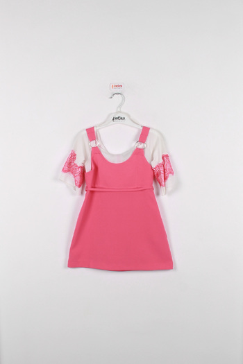 incity Girl's Two Piece 3/4 Lace Sleeve Dress