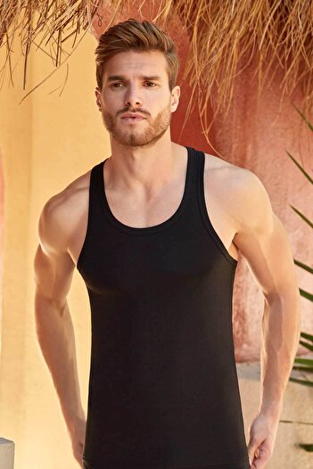 Berrak 1041 Modal Elestan Sports Men's Undershirt Black